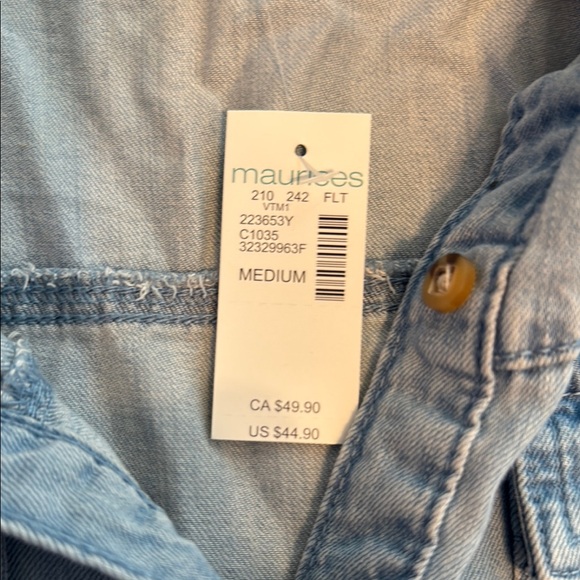 Maurices Denim Button-Down Shirt Dress - NWT - Picture 7 of 11